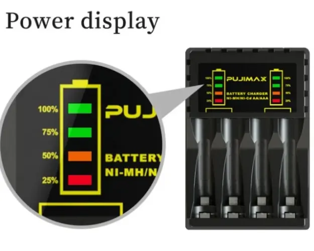 Carregador De Pilhas Inteligente Aa Aaa Usb C/ Display Arduino Automação COD-AP129