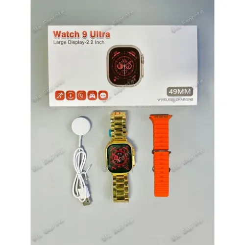 Smartwatch Usado 9 Ultra Gold A Prova D'água com duas pulseiras