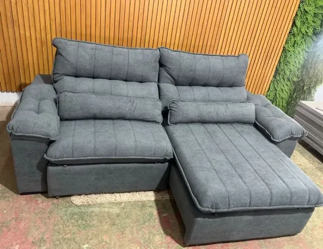 sofá retrátil reclinável[linho]solar 