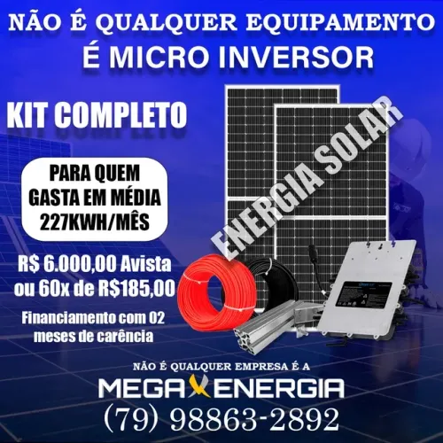 Kit de Energia solar convencional e micro inversor 