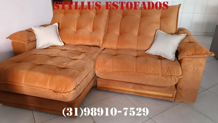 Sofá de canto estofado