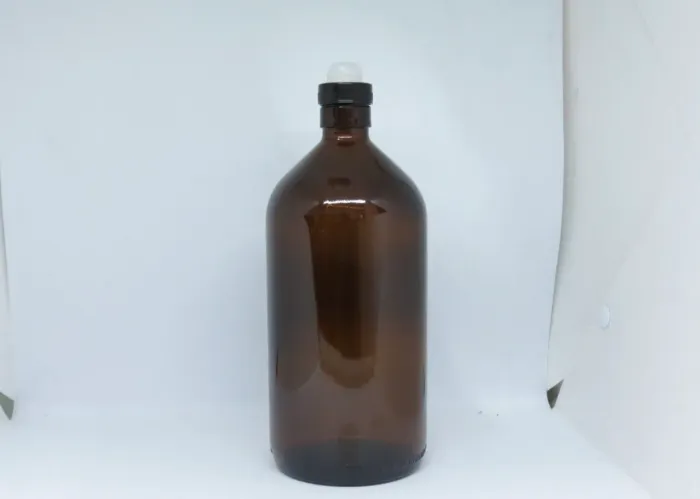 Garrafa de vidro âmbar 1L