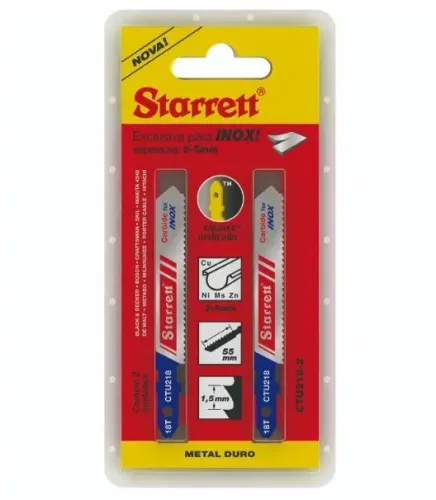 SERRA TICO TICO STARRETT C/2PCS C/DENTE CARB.TUNGST. 82MM 18D