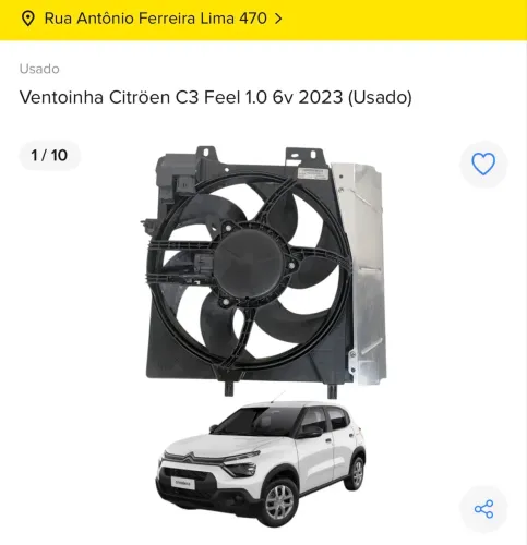 Ventoinha Citroën C3 Feel 1.0 2023
