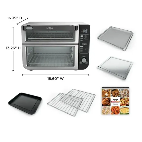 Ninja - Forno de bancada de pilha dupla XL e fritadeira a ar com sistema Pro Cook, 12 em 1