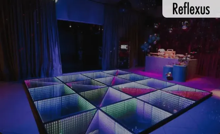 Pista de LED Infinito 3x3 ou 4x4 com rampa - Locação