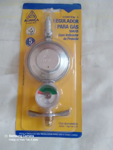 Regulador de gás com Indicador de Pressão