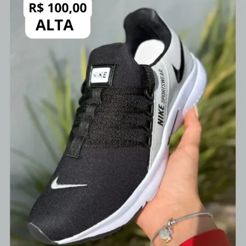 TÊNIS PRESTO MASCULINO PRETO COM CINZA
