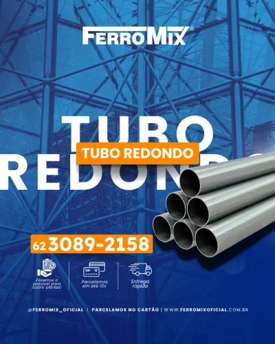 Tubo Redondo | Ferragens para serralheria | Parcelamos em até 10x | Entrega Rápida