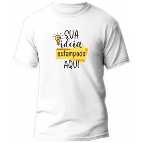 camisa branca em poliester personalizada