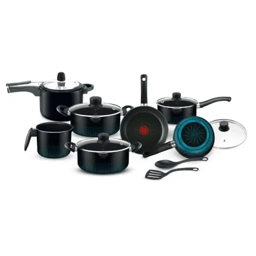 Jogo De Panelas Smart C/ Panela De Pressão 9 Peças Preto Rochedo