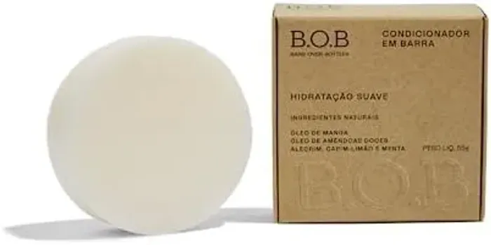 BOB Condicionador em Barra Hidratação Suave Natural Amêndoas Doces Longa Duração - 55g