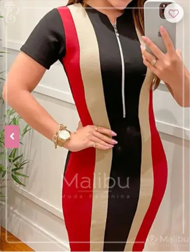 Vestido Tricolor Listrado - Tamanho G