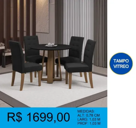 Mesa com 4 cadeiras - compre hoje e receba amanhã