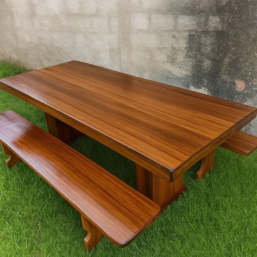 Mesa pedra de ardósia pintada