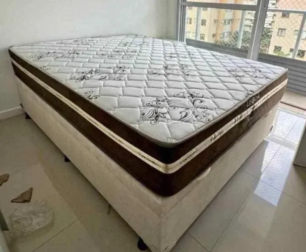 Cama baú + colchão molas ensacadas