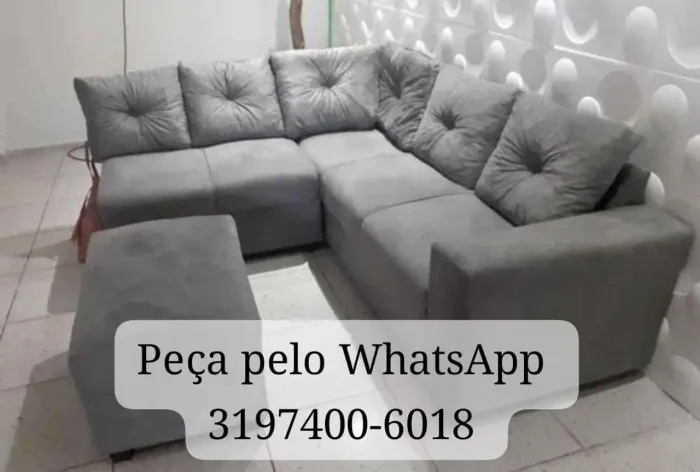 Sofá de canto, espaçoso e confortável