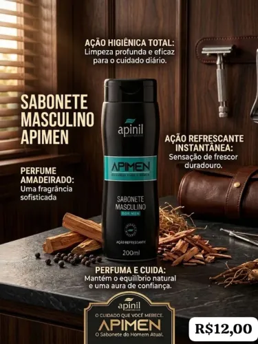 Sabonete íntimo masculino.