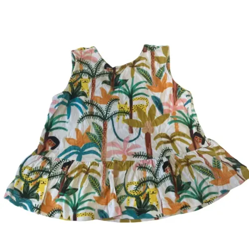 Blusa Fábula Infantil Tropical Menina Original Tamanho 6 Branca