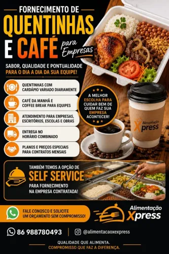 Fornecimento de cafés e quentinhas para empresas