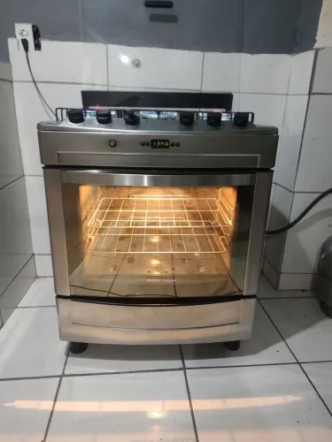 Fogão Brastemp inox teime digital 