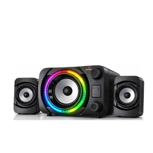 Caixa De Som Home Subwoofer Bluetooth Led Rgb 2.1 Pc Gamer Cor Preto