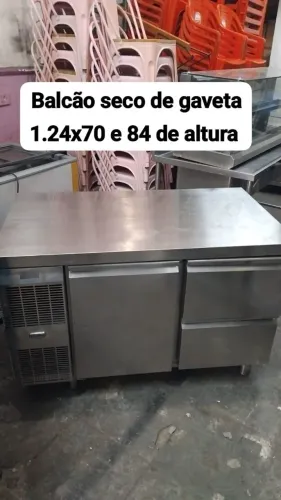 Balcão seco de gaveta em aço inox 304