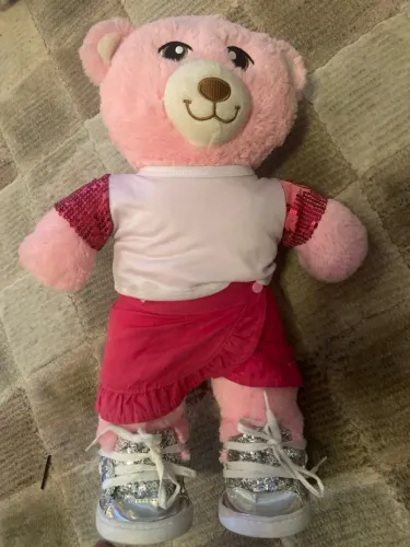 Criamigos Ursa rosa completa com roupa e sapatos. Novos