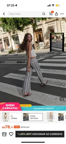 Calça cintura baixa shein nunca usada PP