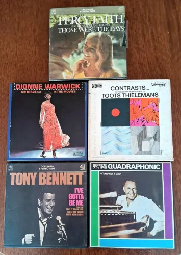 Vendo lote 5 fitas de rolo 7 polegadas importadas Sinatra quadrafônico Percy Faith lacr