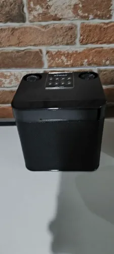 Caixa de som karaoke bluetooth com dois microfone sem fio