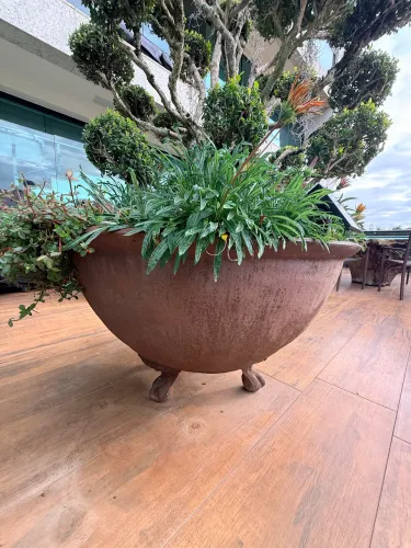 VASO DE PLANTA FERRO FUNDIDO Redondo 1 metro diâmetro Jardim Envelhecido