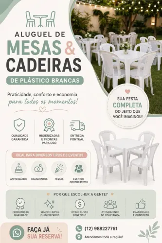 Aluguel de mesas e cadeiras