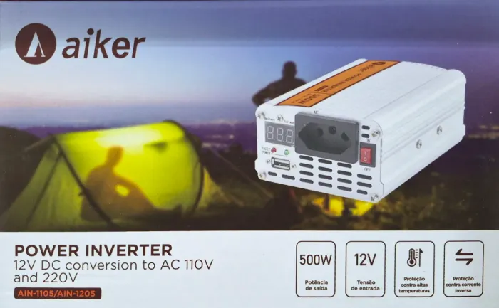 INVERSOR DE TENSAO 12-220 500W<br>REF: AIN-1205<br>