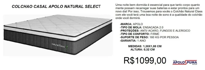 Colchão casal molas de alta qualidade - temos a pronta entrega
