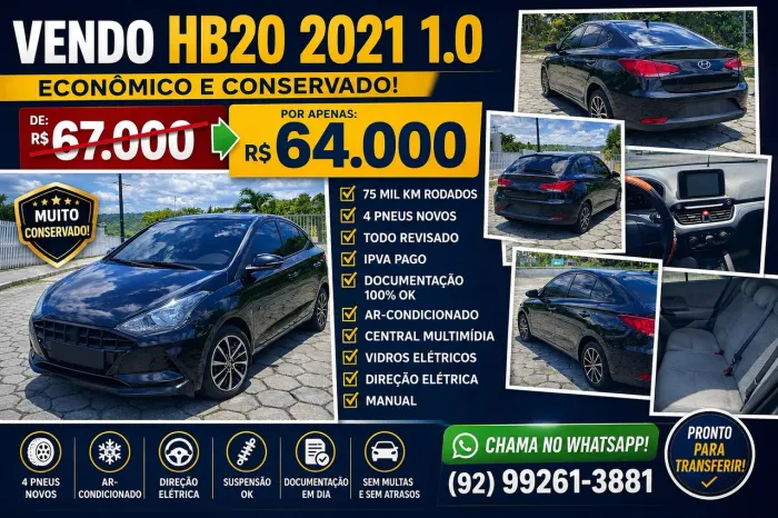 Hyundai HB20S Vision 1.0 Flex 12V MEC 2021