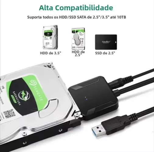 Adaptador Sata para HD 3,5" com fonte