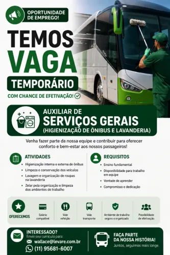 Auxiliar de Higienização - Ónibus e Lavanderia
