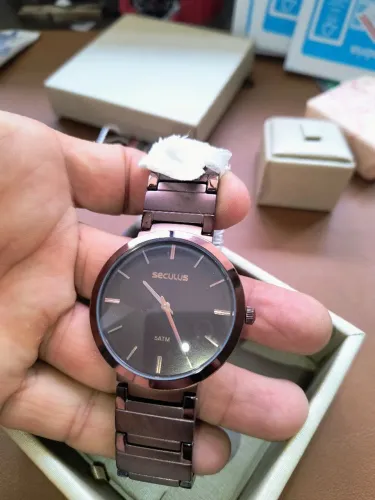 RELOGIO SECULUS MASCULINO SUPER SLIM COM 2 ANOS DE GARANTIA.
