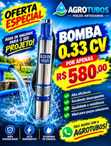 bombas submersa e poços artesianos