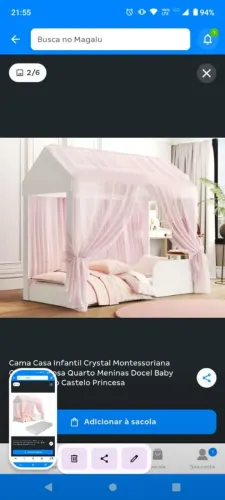 Cama casa infantil Crystal monteseensoriana com colchão