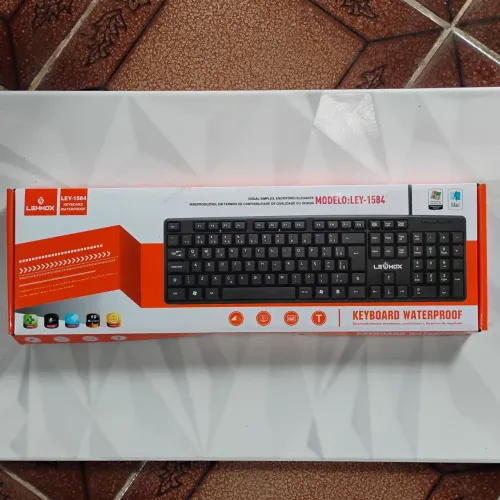 Teclado USB Lehmox LEY-1584 - Novo na Caixa (À Prova D'Água / ABNT2)