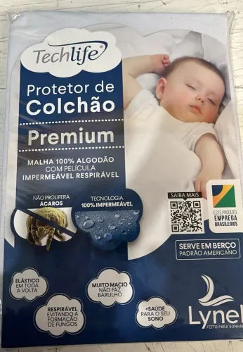 Capa Protetora De Colchão Berço Lynel Impermeável Antiácaro Antialérgica 70cm x130cm x15cm
