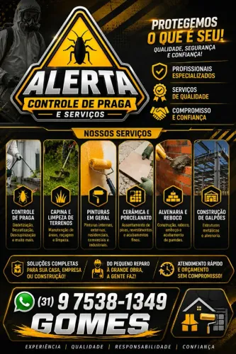 Alerta controle de pragas é serviço