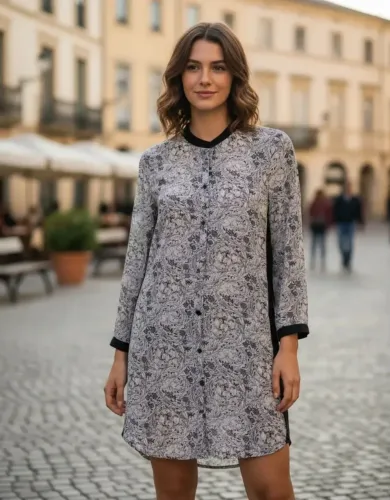 Vestido Chemise Estampado H&M