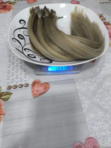 Cabelos loiro humano 30cm 109 g