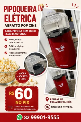 Pipoqueira Elétrica Agratto Pop Cine