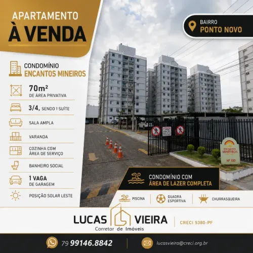 Encantos Mineiros - Porteira Fechada - Ap com 3/4 sendo 1 suite