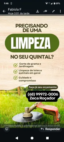 serviço de rosagem de grama
