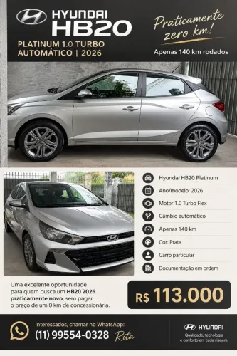 Hyundai HB20 Limited 1.0 TB Flex 12V Aut. 2026